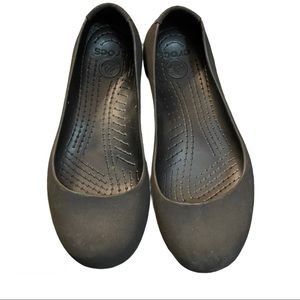 Crocs Gray Faux Suede Ballet Flat Size 6